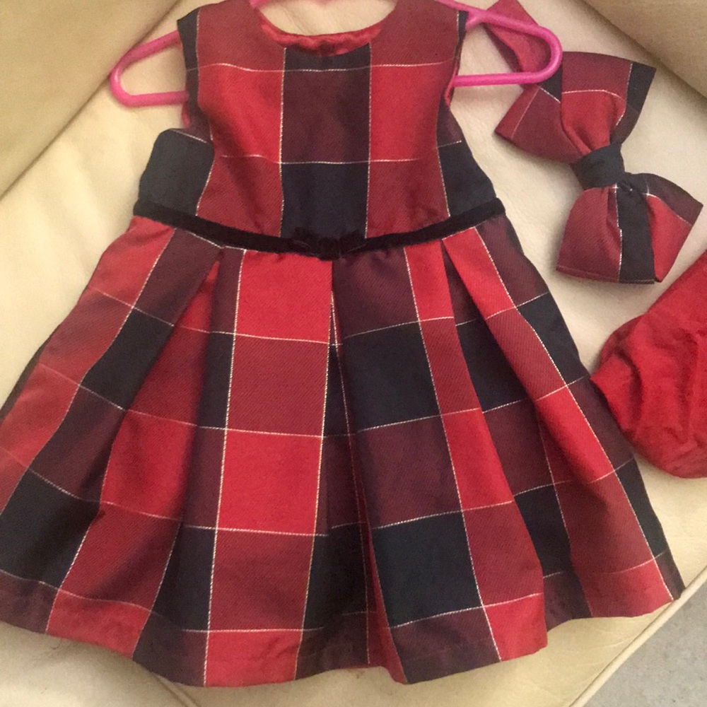 Toddler black and red checker dress